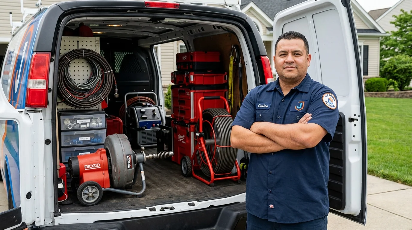 Professional drain cleaning equipment and Johns Plumbing LLC plumber in Russell Springs