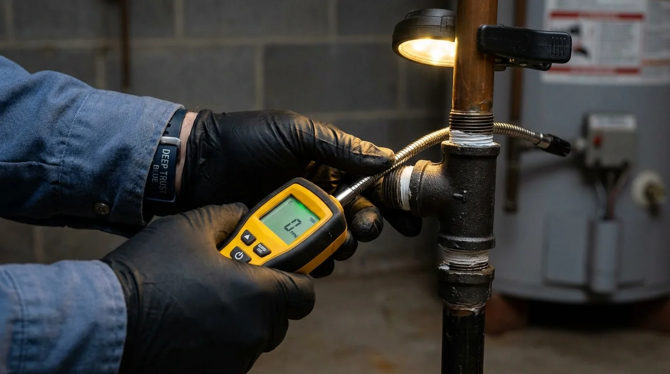 Gas leak detection with electronic sniffer by Johns Plumbing LLC in Russell Springs